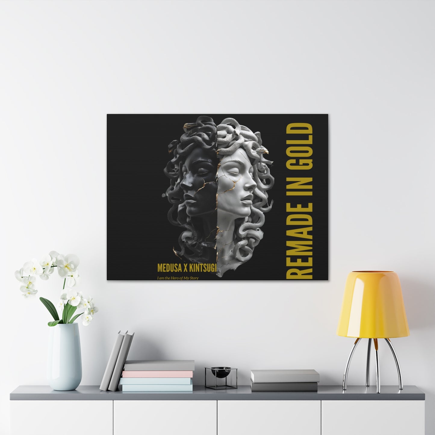 Remade in Gold™: Medusa x Kintsugi Canvas Wall Art