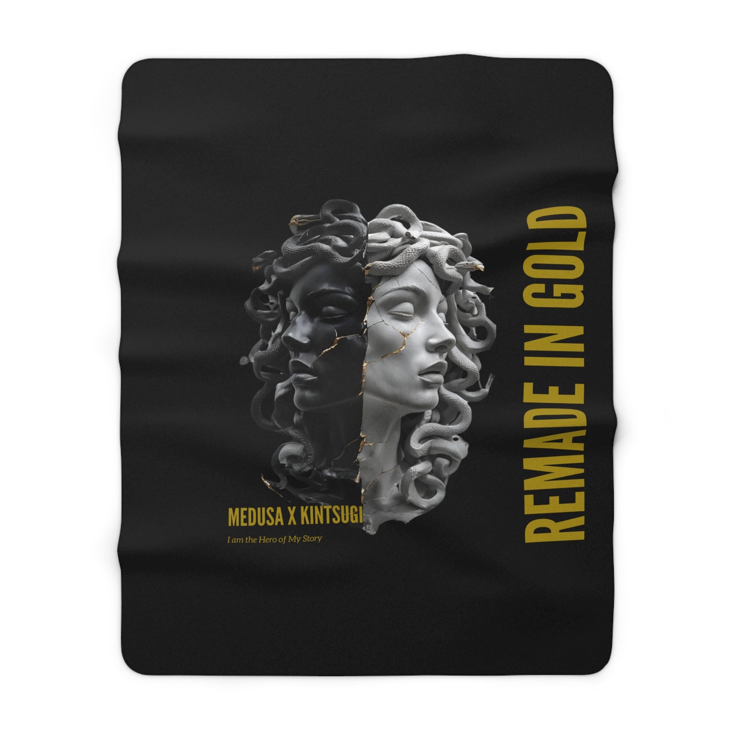 Remade in Gold™ Sherpa Blanket – Medusa x Kintsugi Edition