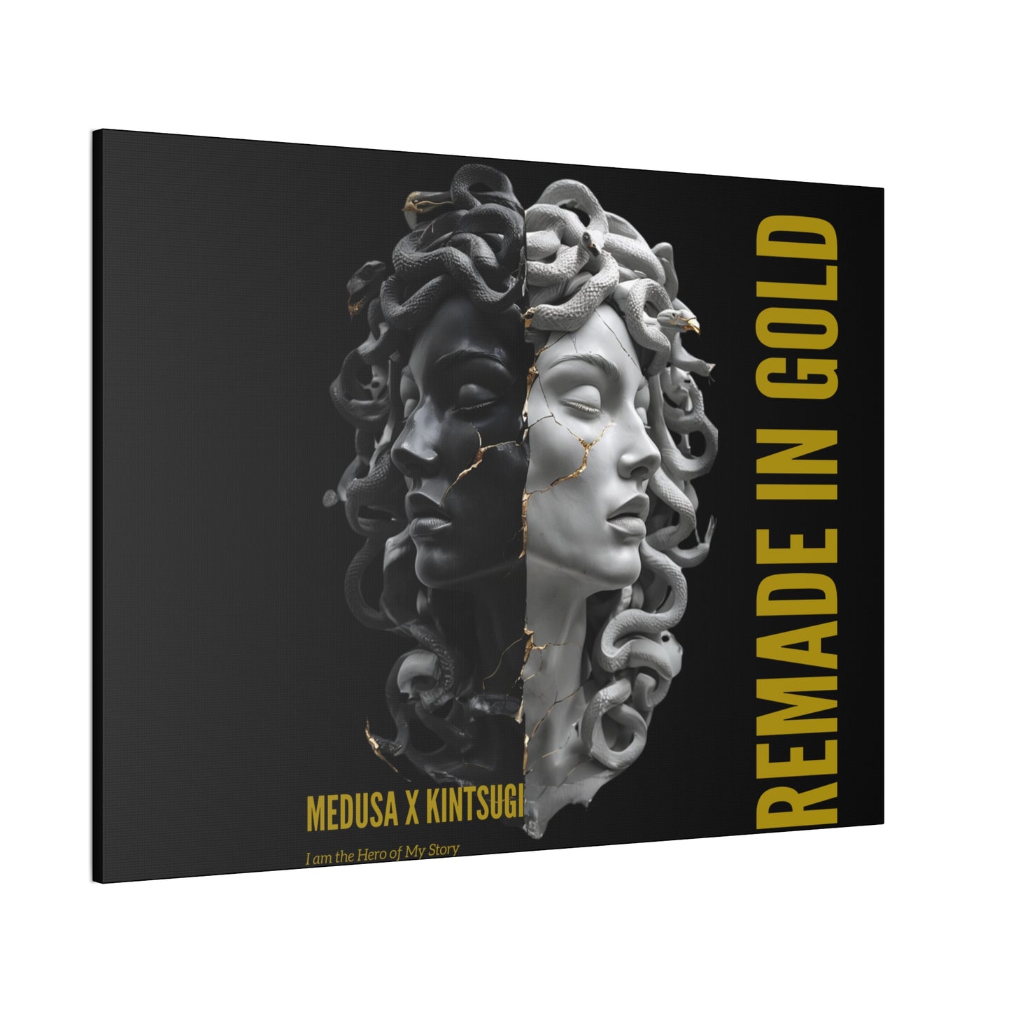 Remade in Gold™: Medusa x Kintsugi Canvas Wall Art