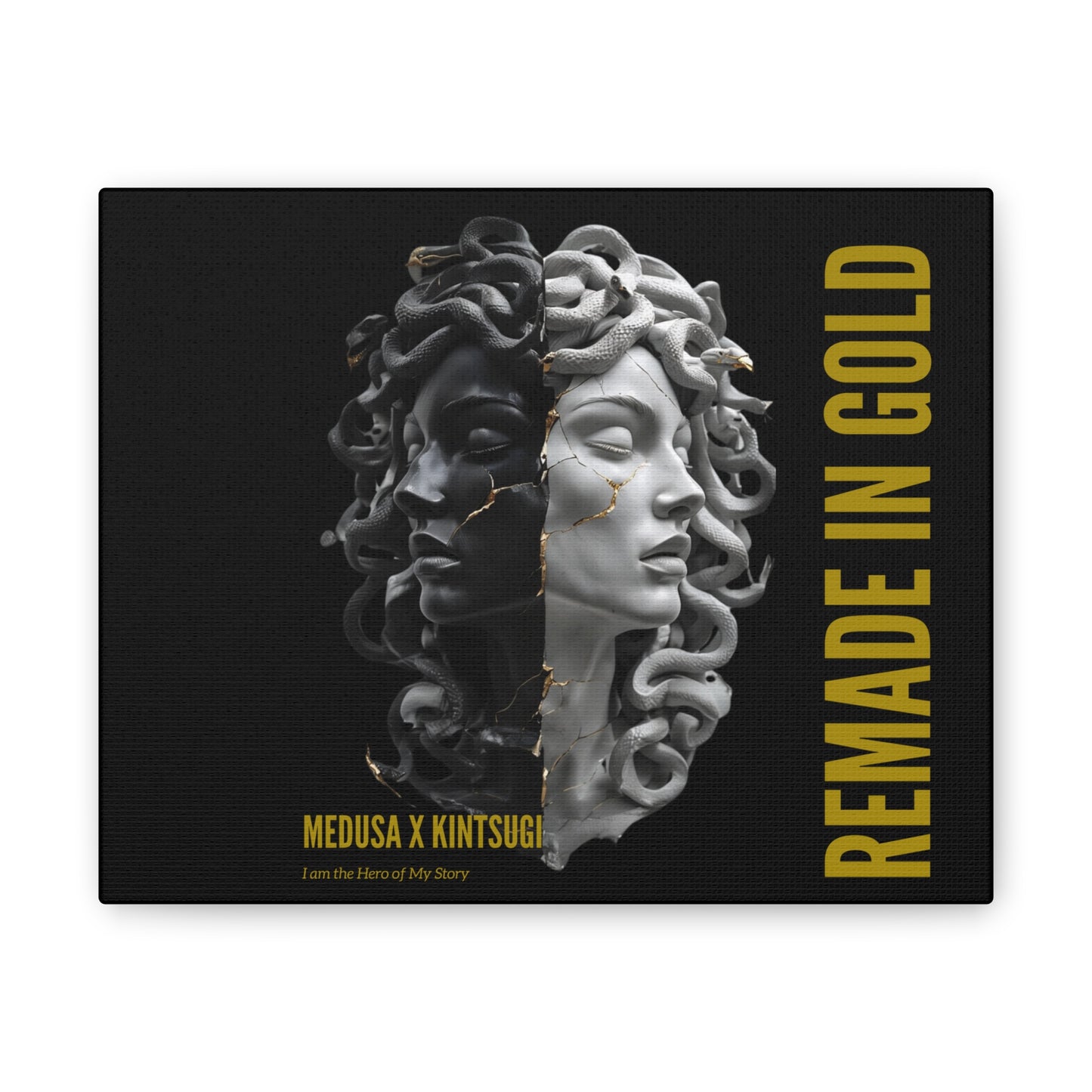 Remade in Gold™: Medusa x Kintsugi Canvas Wall Art