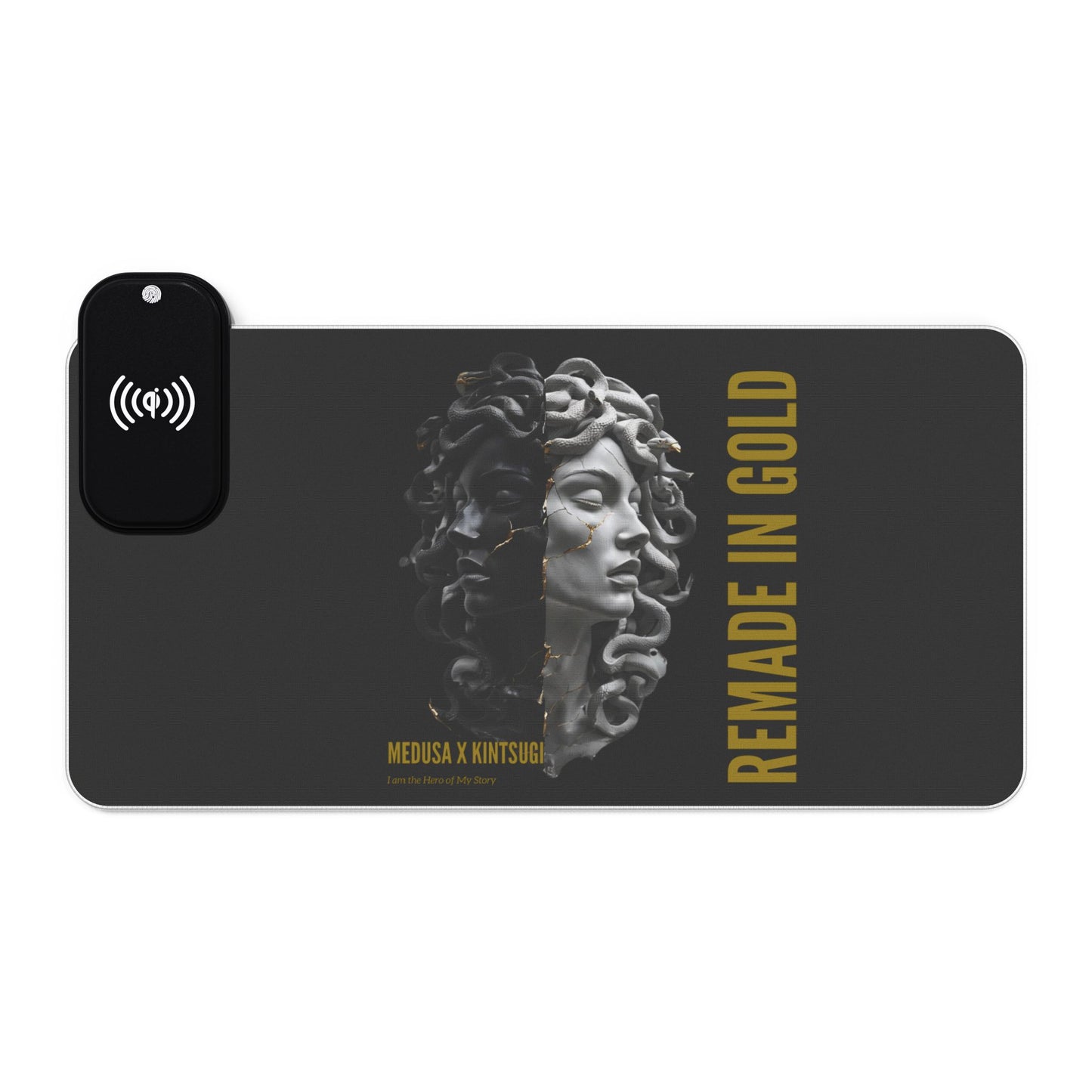 Medusa x Kintsugi™ LED Gaming Mouse Pad – Remade in Gold™