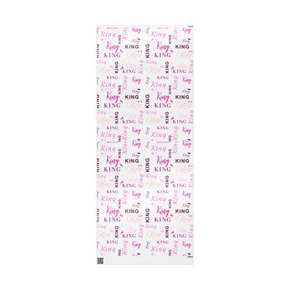 King, All Wrapped-up Wrapping Papers with Pink text