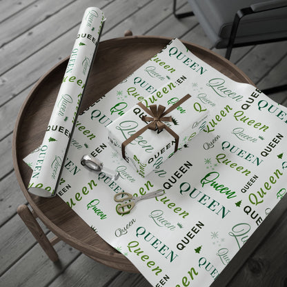 Queen, All Wrapped-up Wrapping Papers with Green text