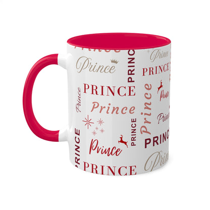 Coffee Mug - Prince Accent Mug with Red Text, 11oz Colorful Mug