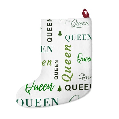 Christmas Stocking - Queen, All Wrapped-up with Green text