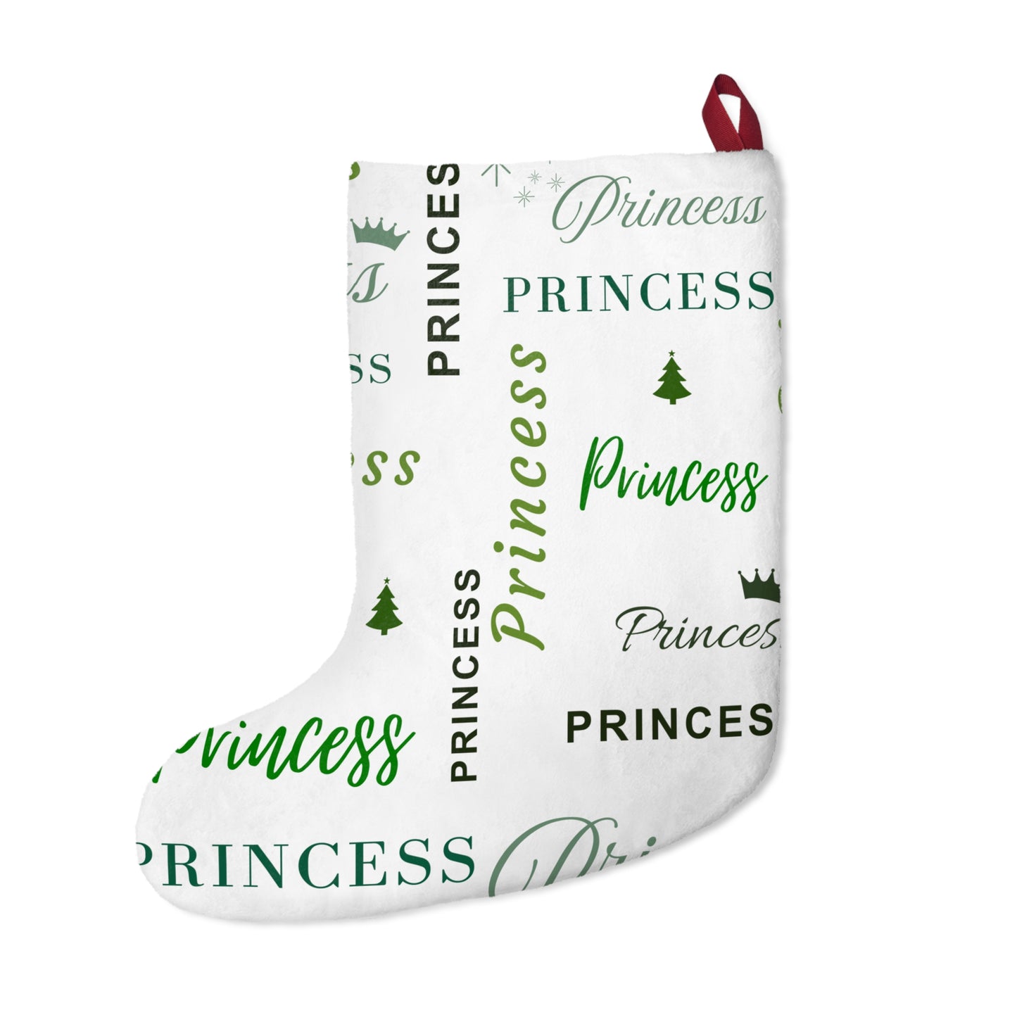 Christmas Stocking - Princess, All Wrapped-up with Green text