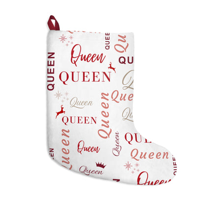 Christmas Stocking - Queen, All Wrapped-up with Red text