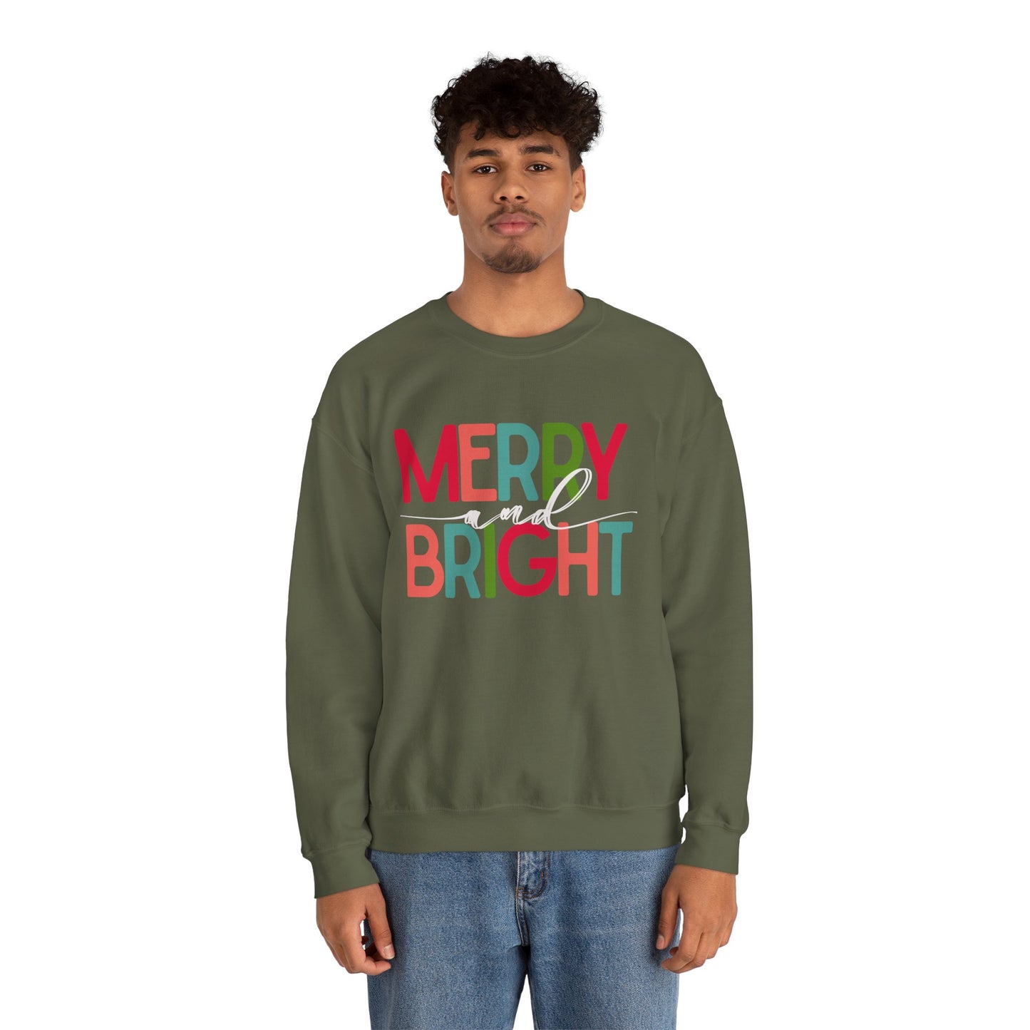 Merry and Bright Unisex Sweatshirt, Dark Colors