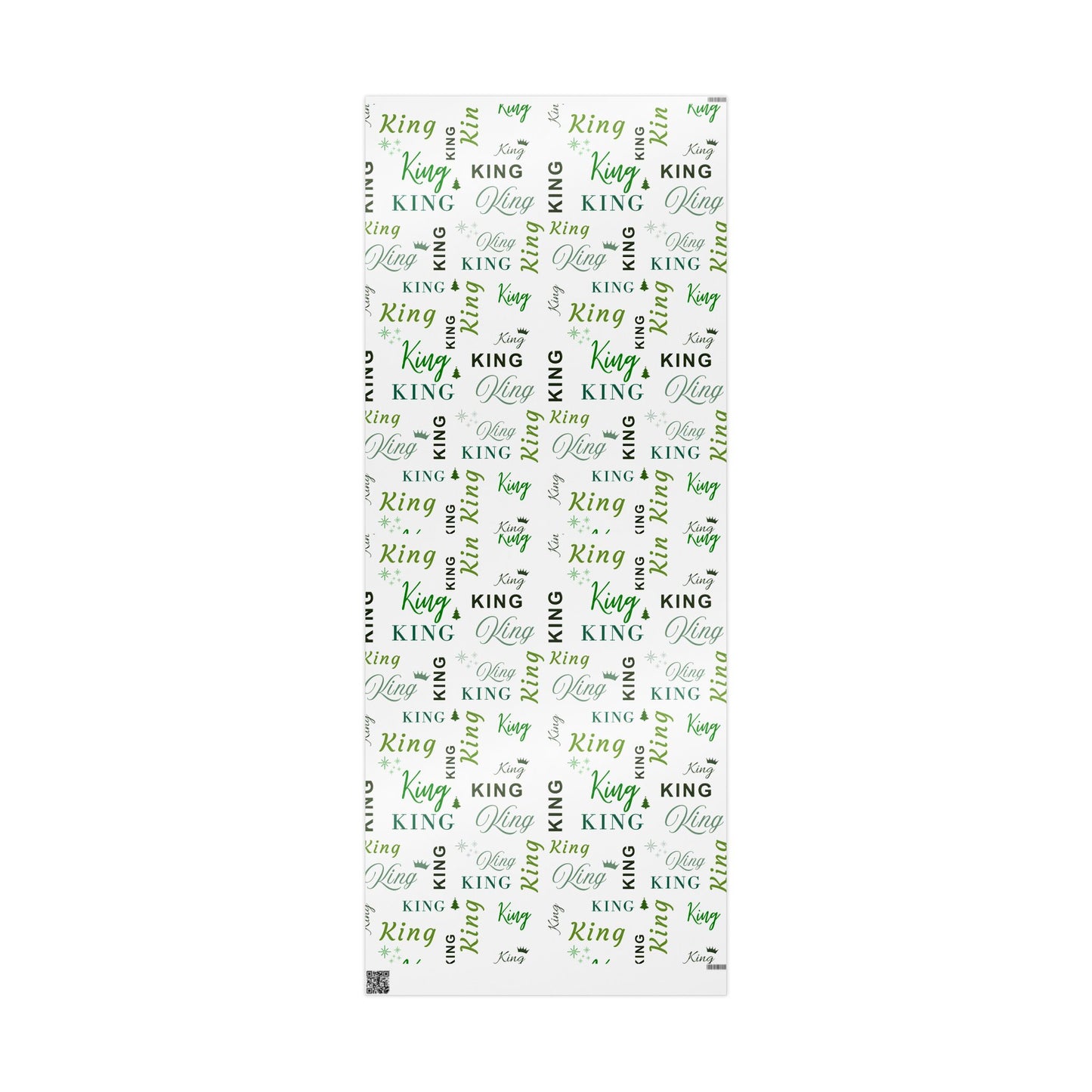 King, All Wrapped-up Wrapping Papers with Green text