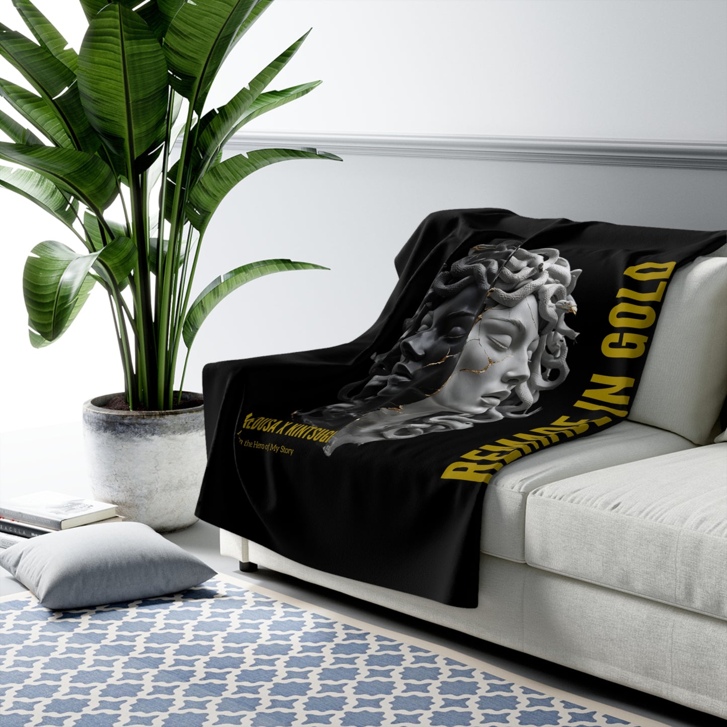 Remade in Gold™ Sherpa Blanket – Medusa x Kintsugi Edition
