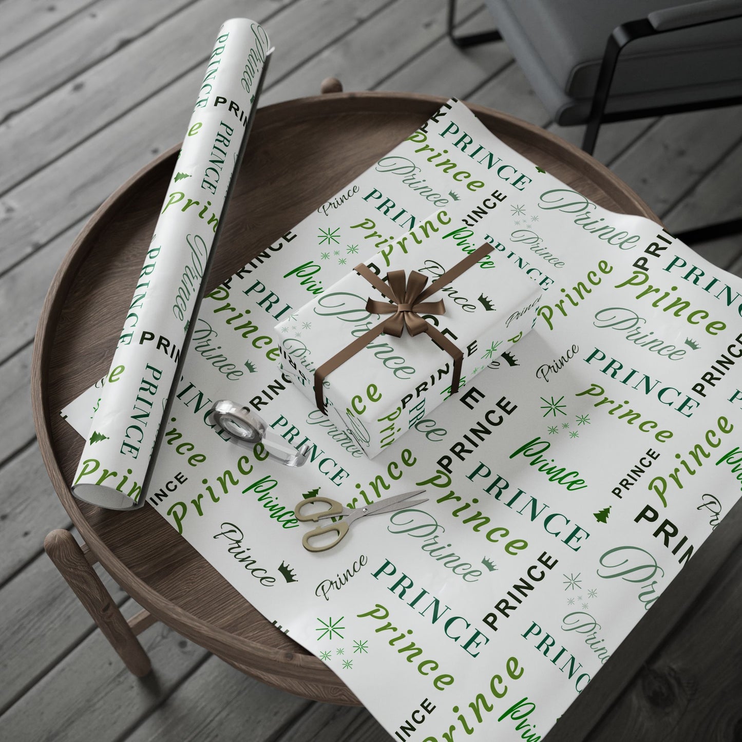 Prince, All Wrapped-up Wrapping Papers with Green text