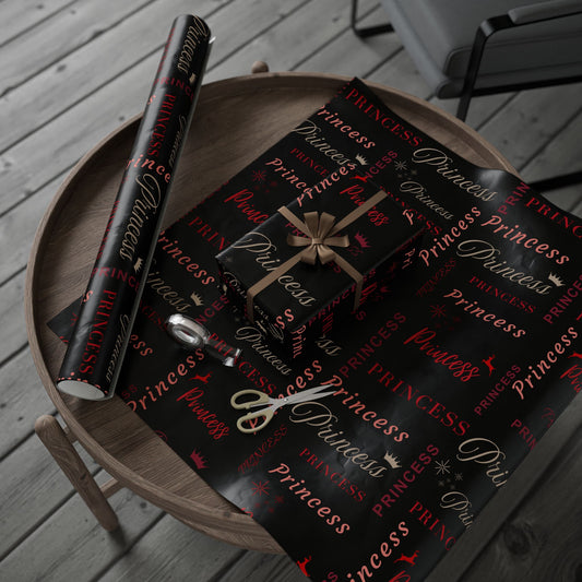 Princess, All Wrapped-up  Wrapping Paper with Red text