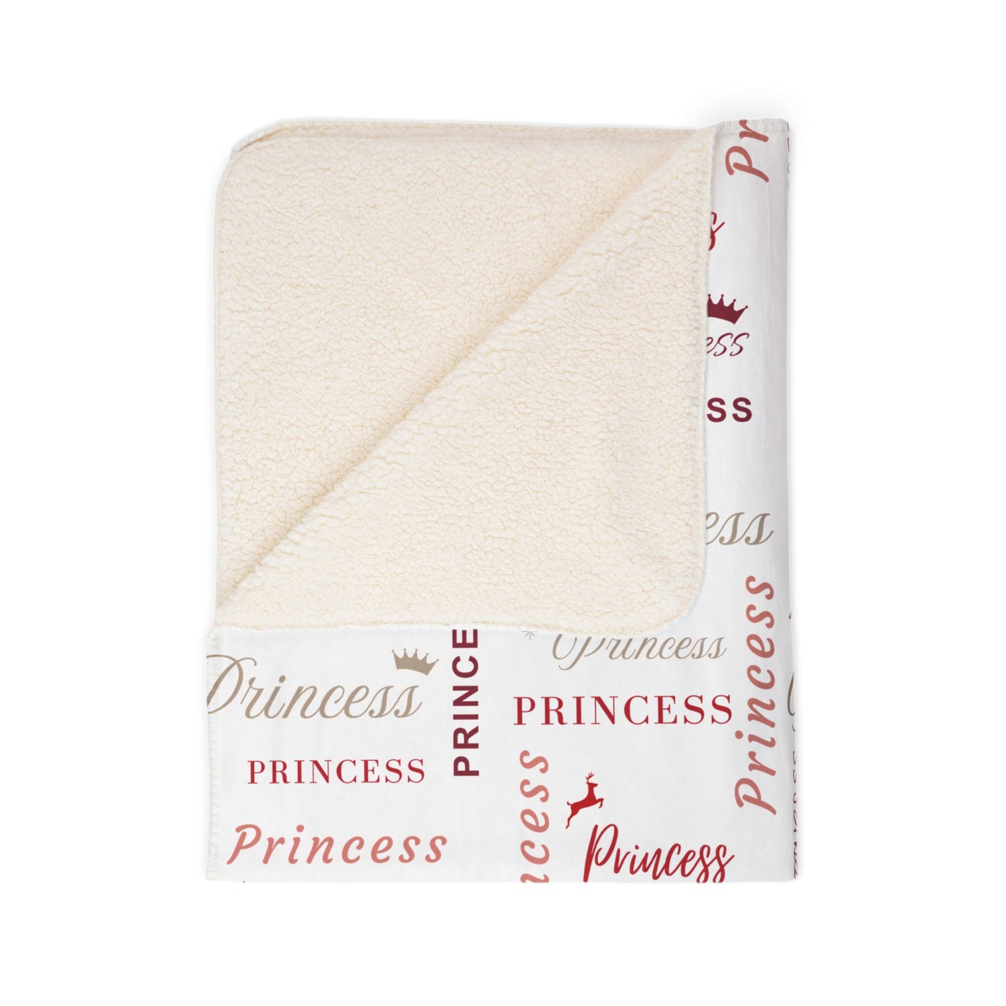 Princess, All Wrapped-up Fleece Sherpa Blanket with Red text