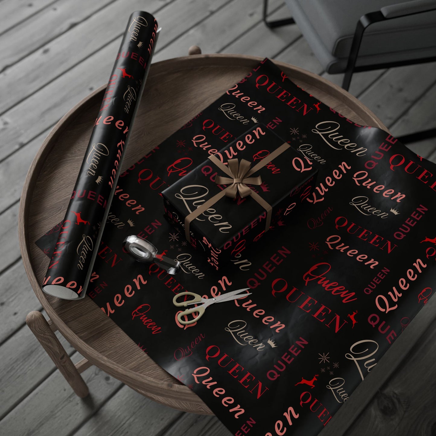 Queen, All Wrapped-up Wrapping Papers with Red text