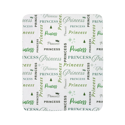 Princess, All Wrapped-up Fleece Sherpa Blanket with Green text