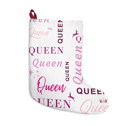 Christmas Stocking - Queen, All Wrapped-up with Pink text