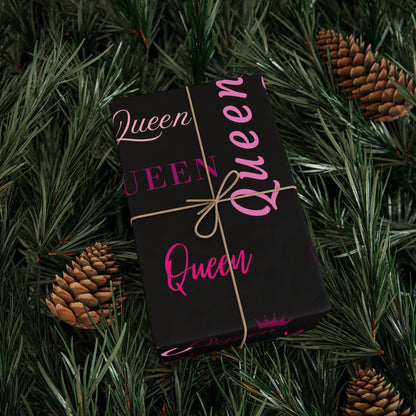 Queen, All Wrapped-up Wrapping Papers with Pink text