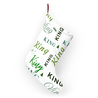 Christmas Stocking - King, All Wrapped-up  with Green text