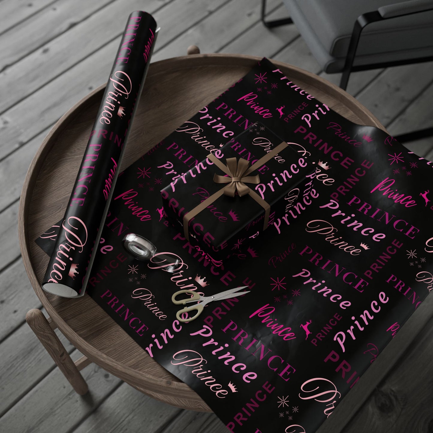 Prince, All Wrapped-up Wrapping Papers with Pink text