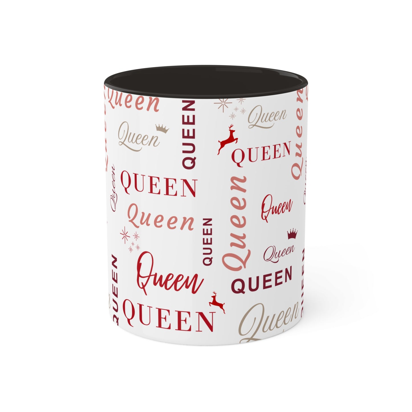 Coffee Mug - Queen Accent Mug with Red Text, 11oz Colorful Mug