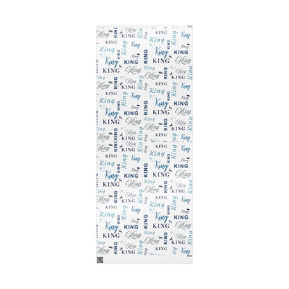 King, All Wrapped-up Wrapping Papers with Blue text