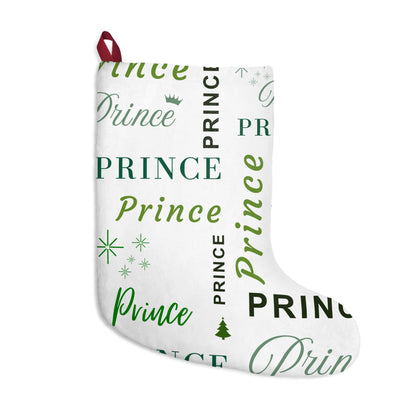 Christmas Stocking - Prince, All Wrapped-up with Green text