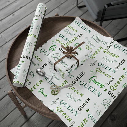 Queen, All Wrapped-up Wrapping Papers with Green text