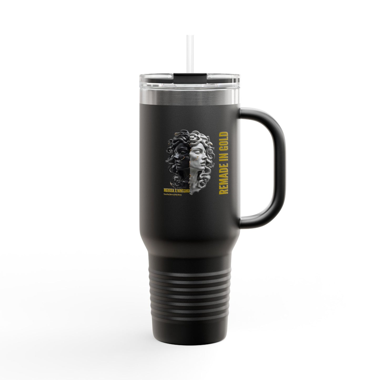 Medusa x Kintsugi 40oz Travel Mug – Remade in Gold™