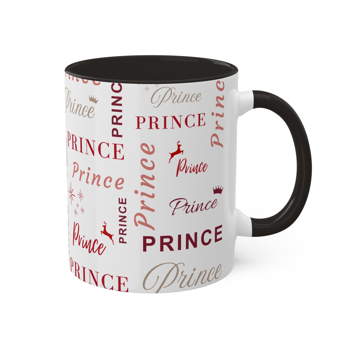 Coffee Mug - Prince Accent Mug with Red Text, 11oz Colorful Mug