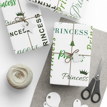 Princess, All Wrapped-up Wrapping Papers with Green text