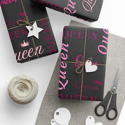 Queen, All Wrapped-up Wrapping Papers with Pink text