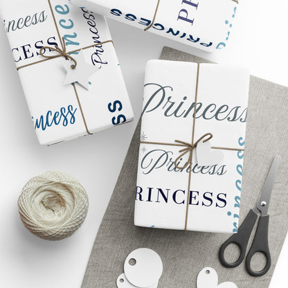 Princess, All Wrapped-up Wrapping Papers with Blue text