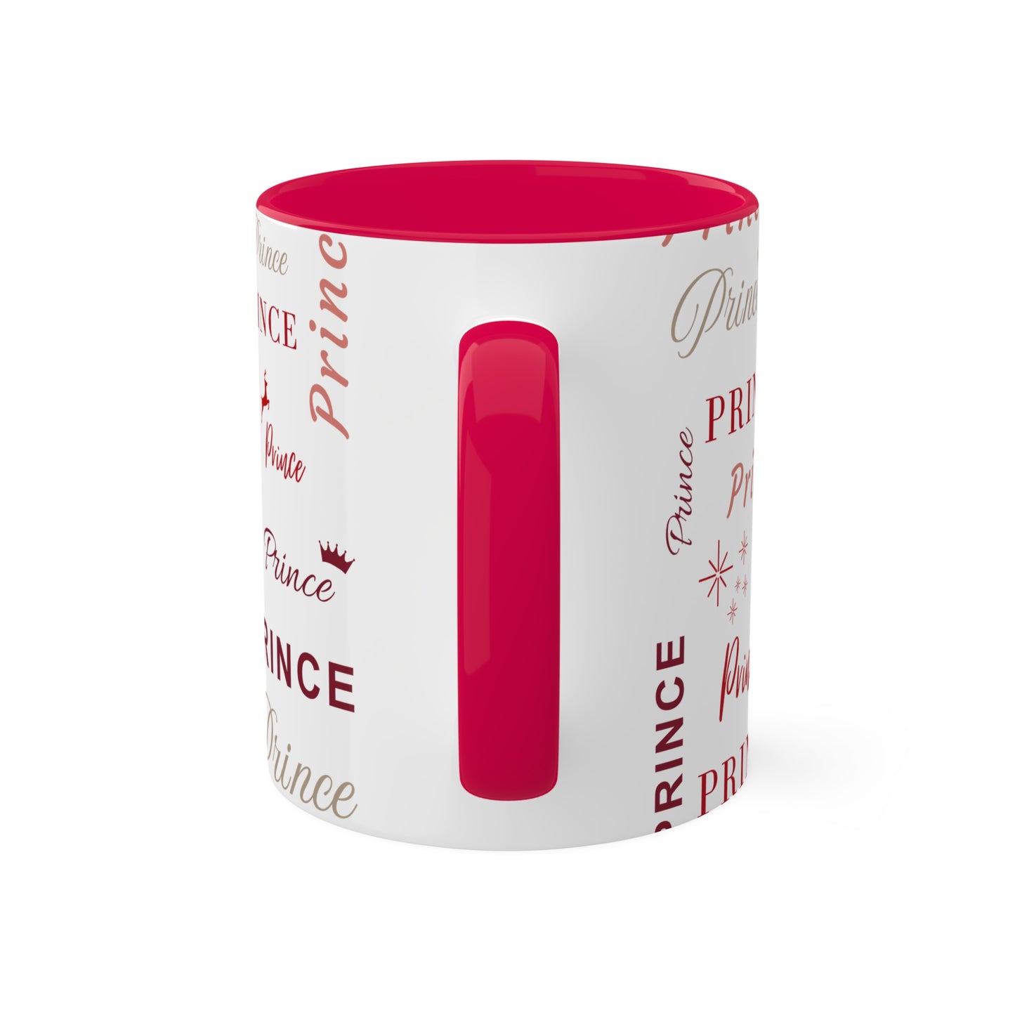 Coffee Mug - Prince Accent Mug with Red Text, 11oz Colorful Mug