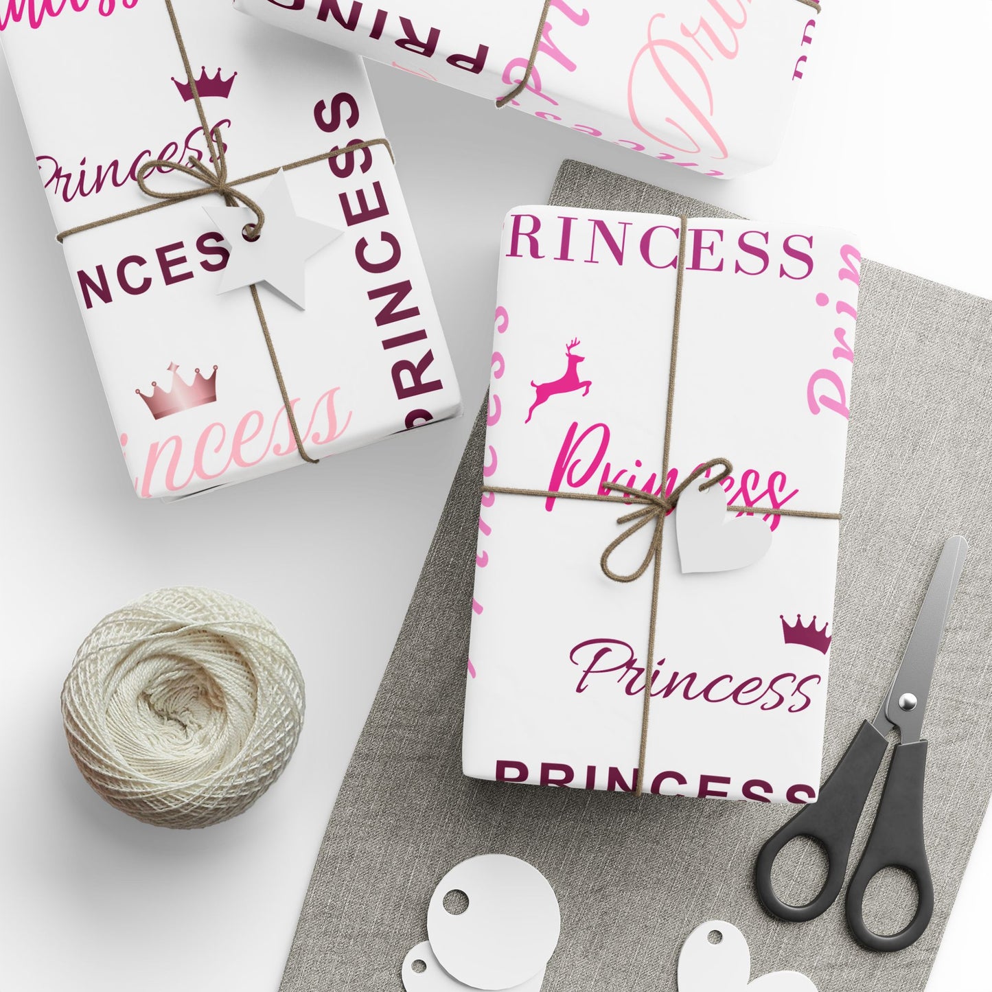 Princess, All Wrapped-up Wrapping Papers with Pink text