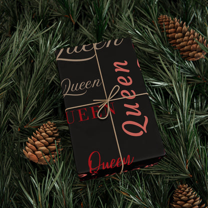 Queen, All Wrapped-up Wrapping Papers with Red text