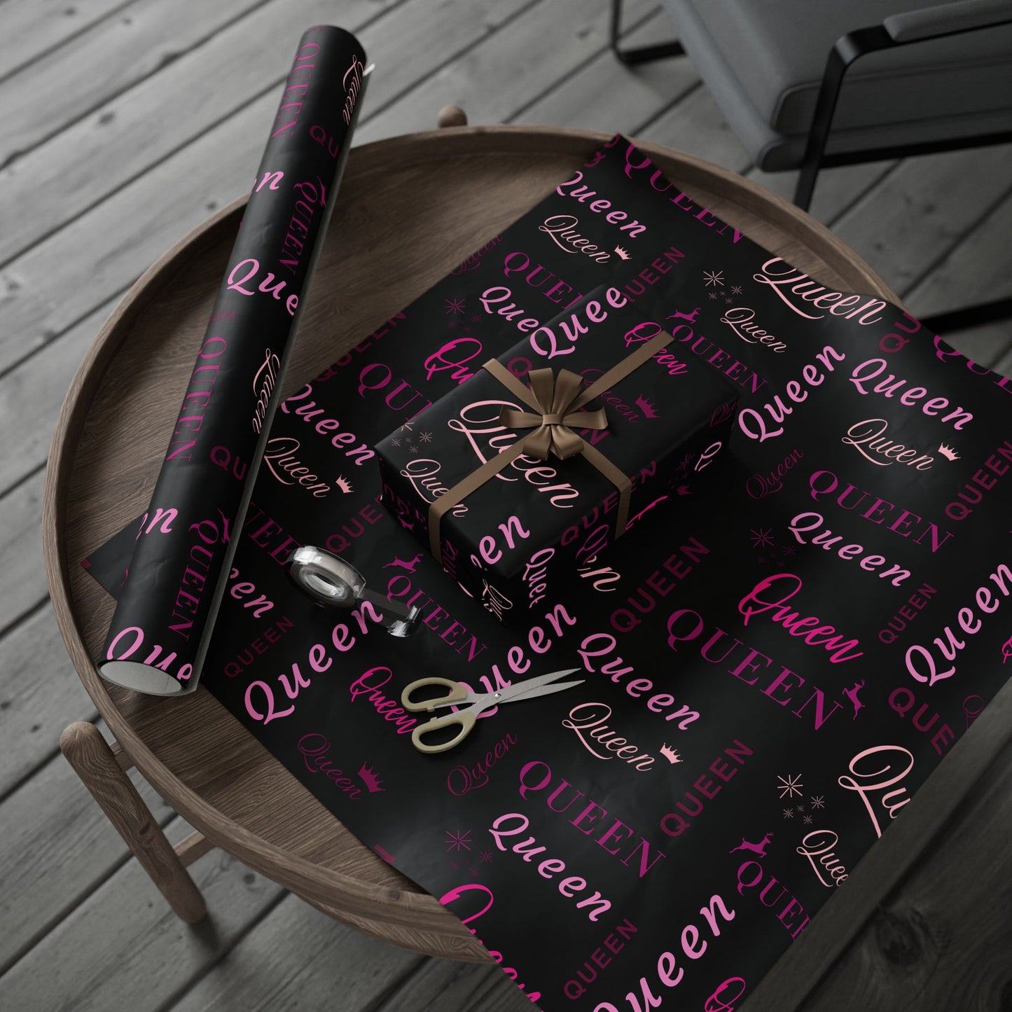 Queen, All Wrapped-up Wrapping Papers with Pink text