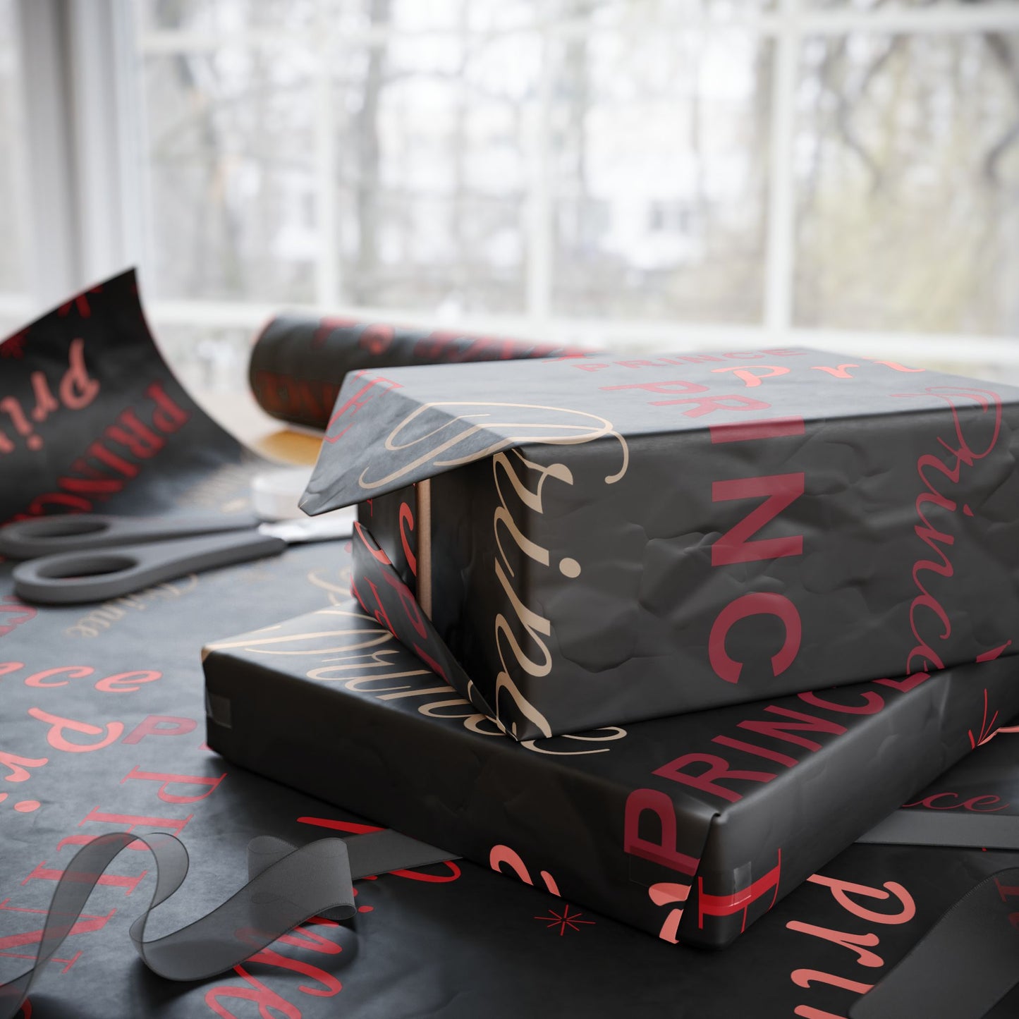 Prince, All Wrapped-up Wrapping Papers with Red text