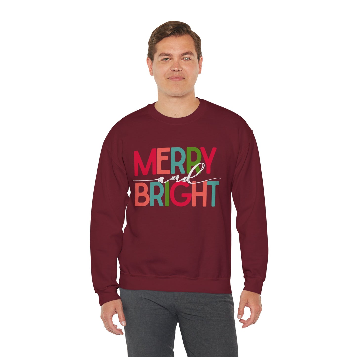 Merry and Bright Unisex Sweatshirt, Dark Colors