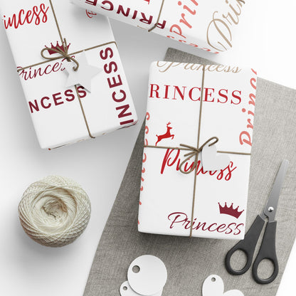 Princess All Wrapped-up Wrapping Papers with Red Text