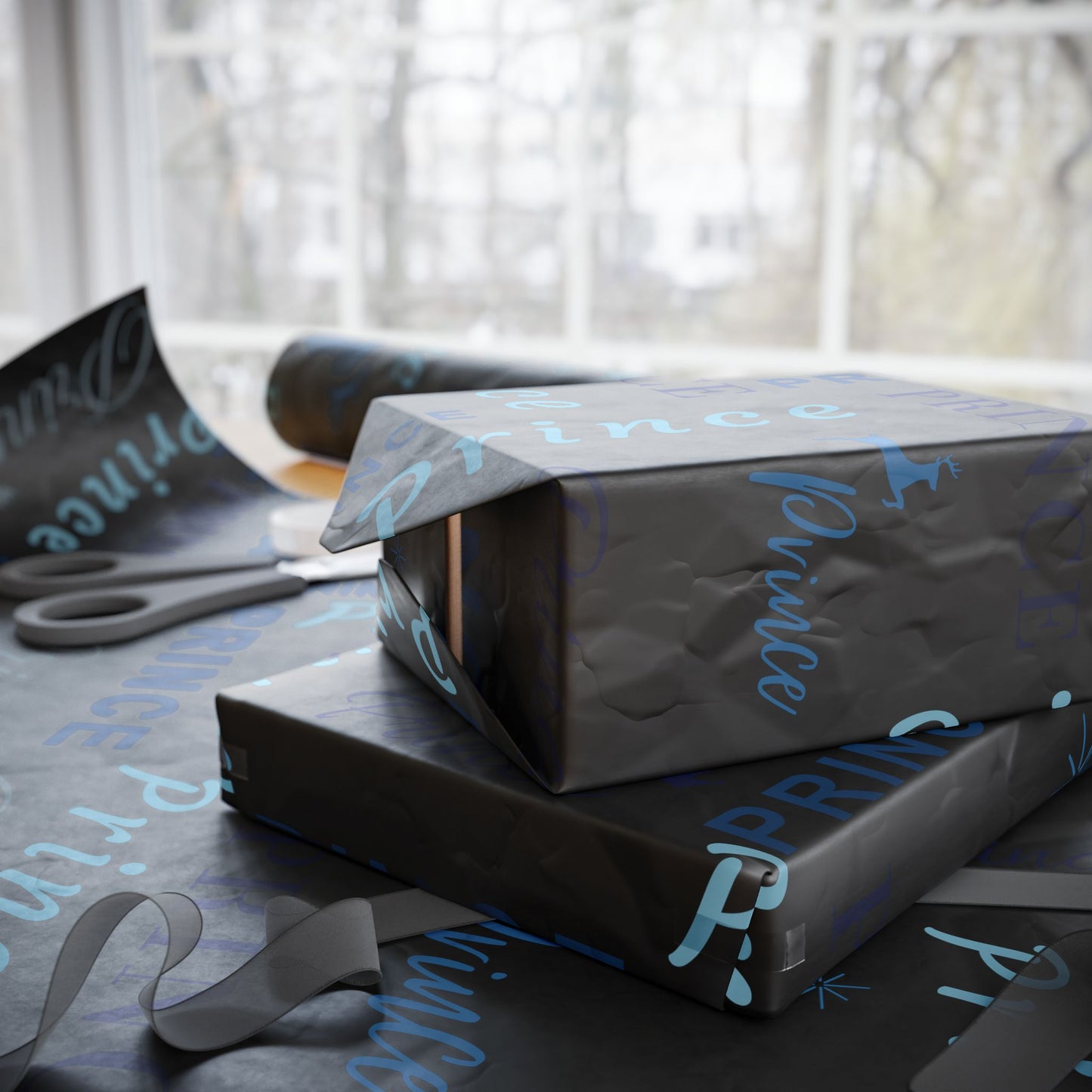 Prince, All Wrapped-up Wrapping Papers with Blue text