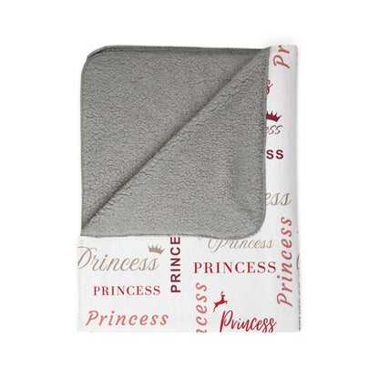 Princess, All Wrapped-up Fleece Sherpa Blanket with Red text