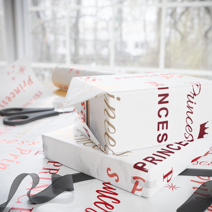 Princess All Wrapped-up Wrapping Papers with Red Text