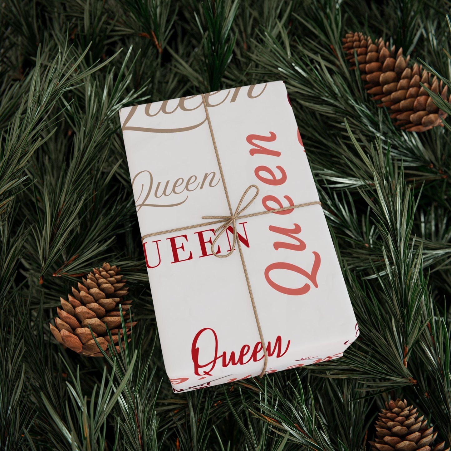 Queen, All Wrapped-up Wrapping Papers with Red text