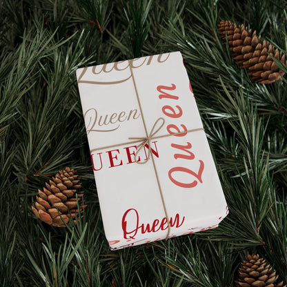 Queen, All Wrapped-up Wrapping Papers with Red text