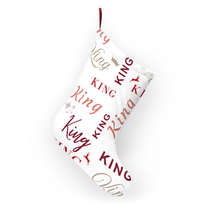 Christmas Stocking - King All Wrapped-up with Red text