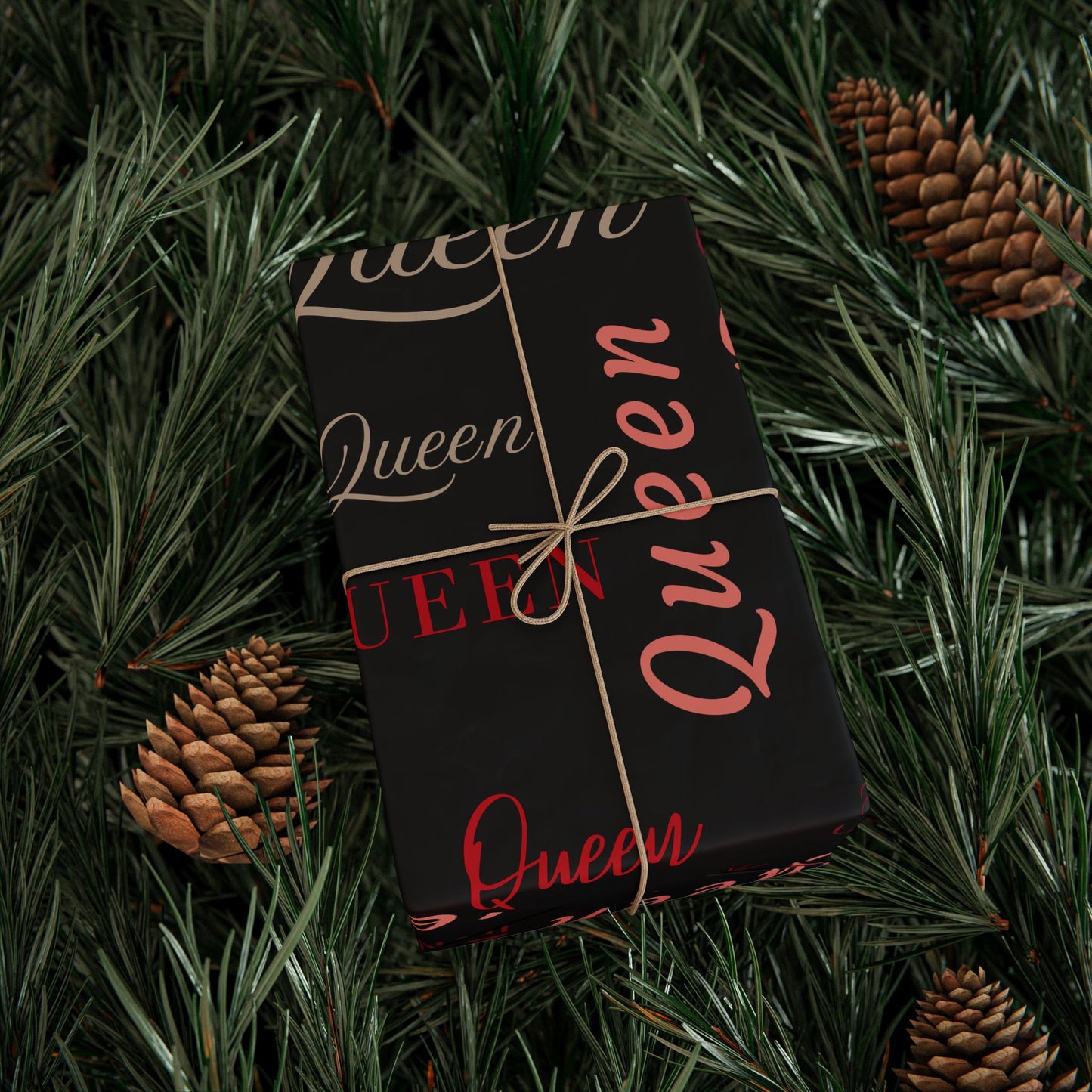 Queen, All Wrapped-up Wrapping Papers with Red text