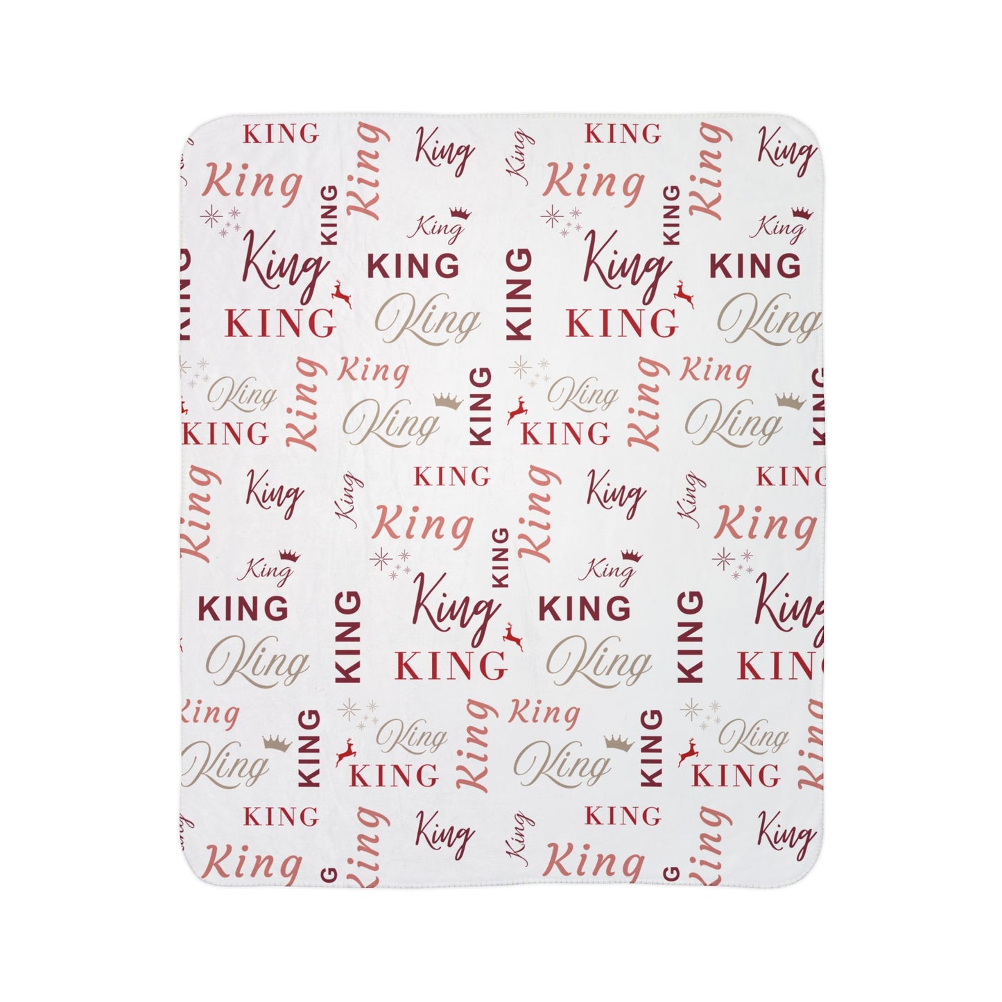 King, All Wrapped-up Fleece Sherpa Blanket with Red Text