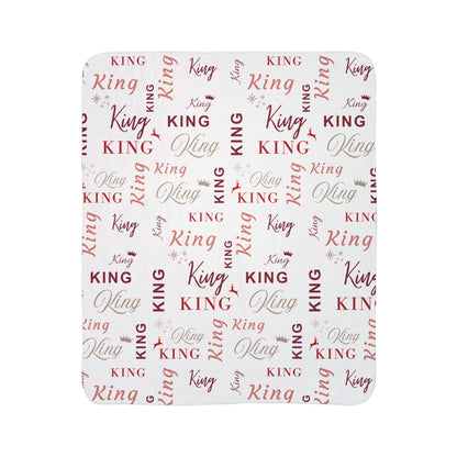 King, All Wrapped-up Fleece Sherpa Blanket with Red Text