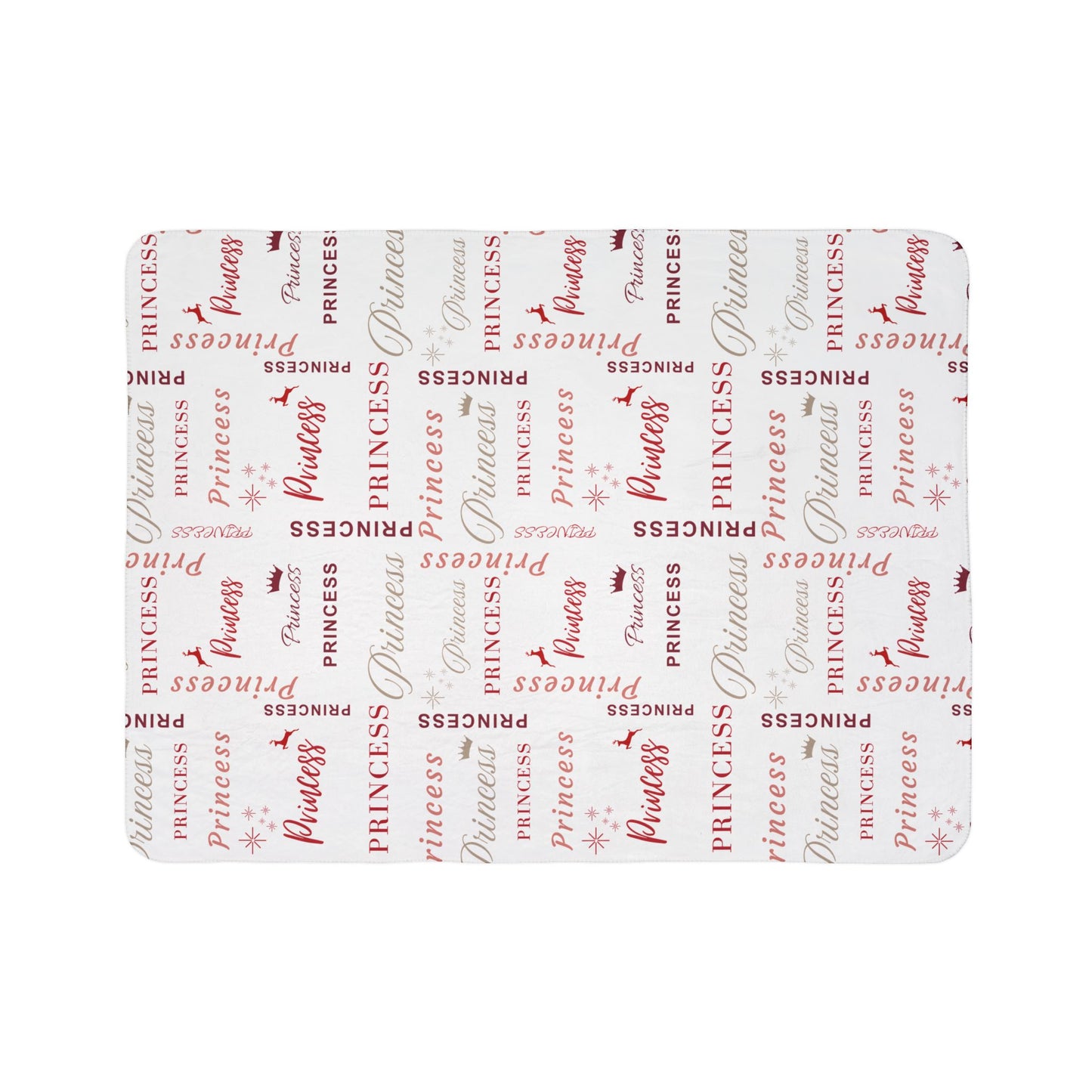 Princess, All Wrapped-up Fleece Sherpa Blanket with Red text