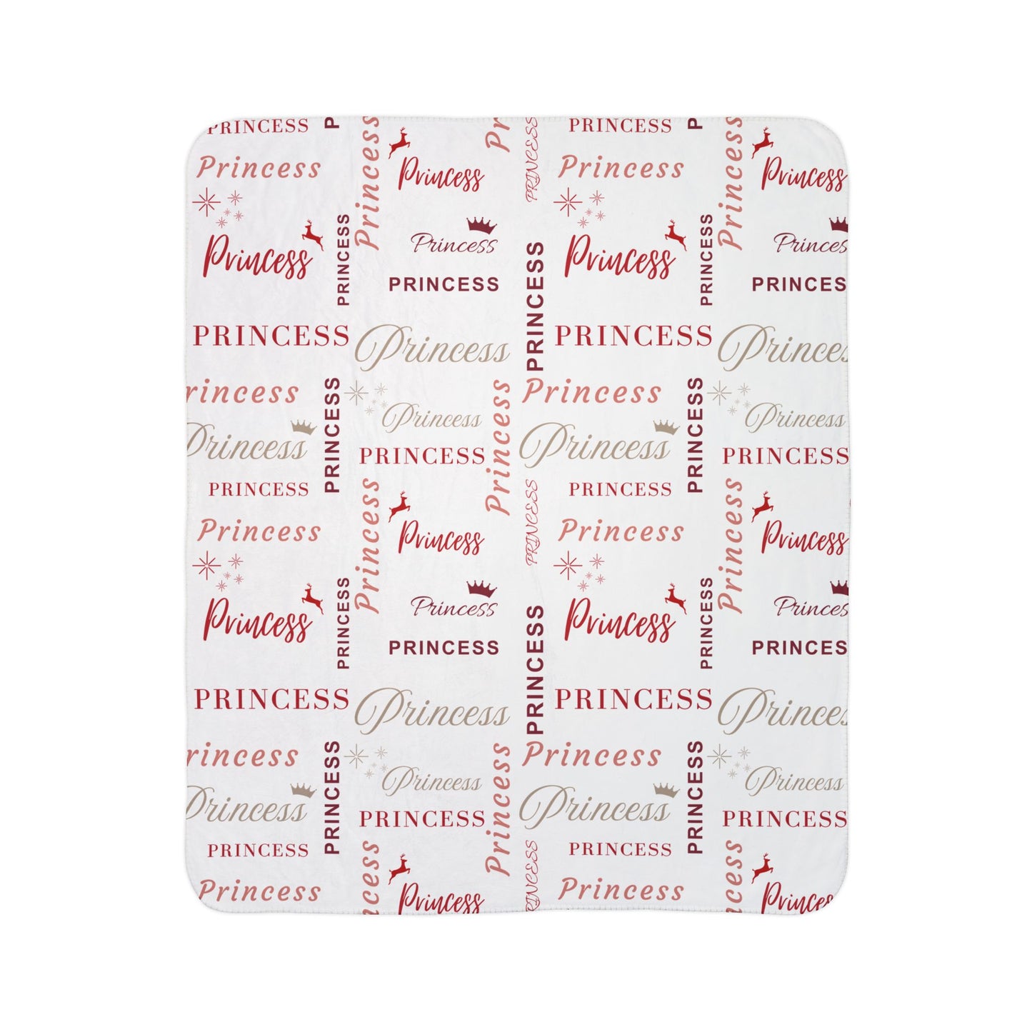 Princess, All Wrapped-up Fleece Sherpa Blanket with Red text